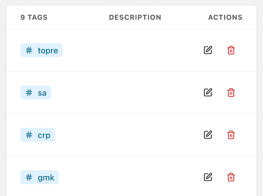 more items tags in evy app
