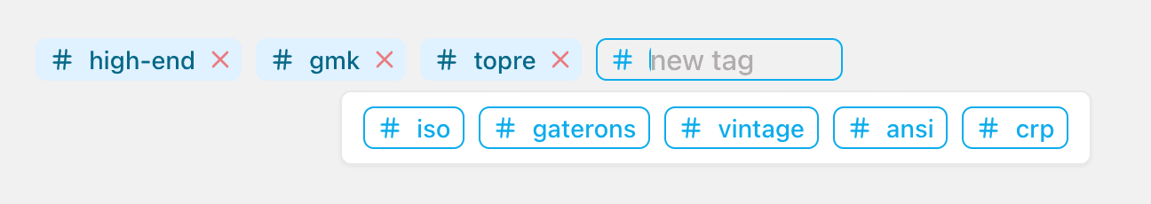 items tags in evy app